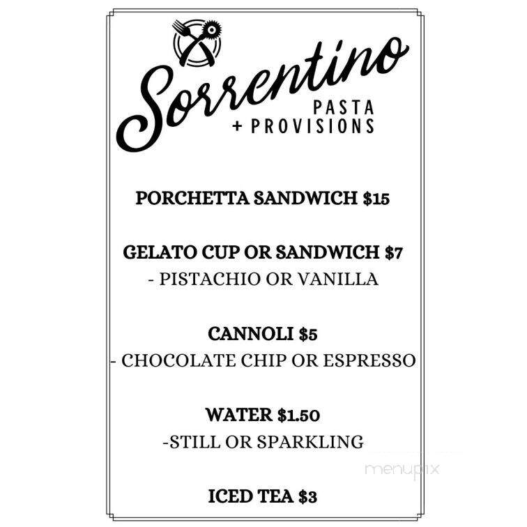 Sorrentino's Pasta + Provisions - Ambler, PA menu_pic