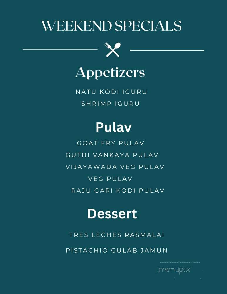 Paradise Indian Cuisine - Aurora, OH menu_pic