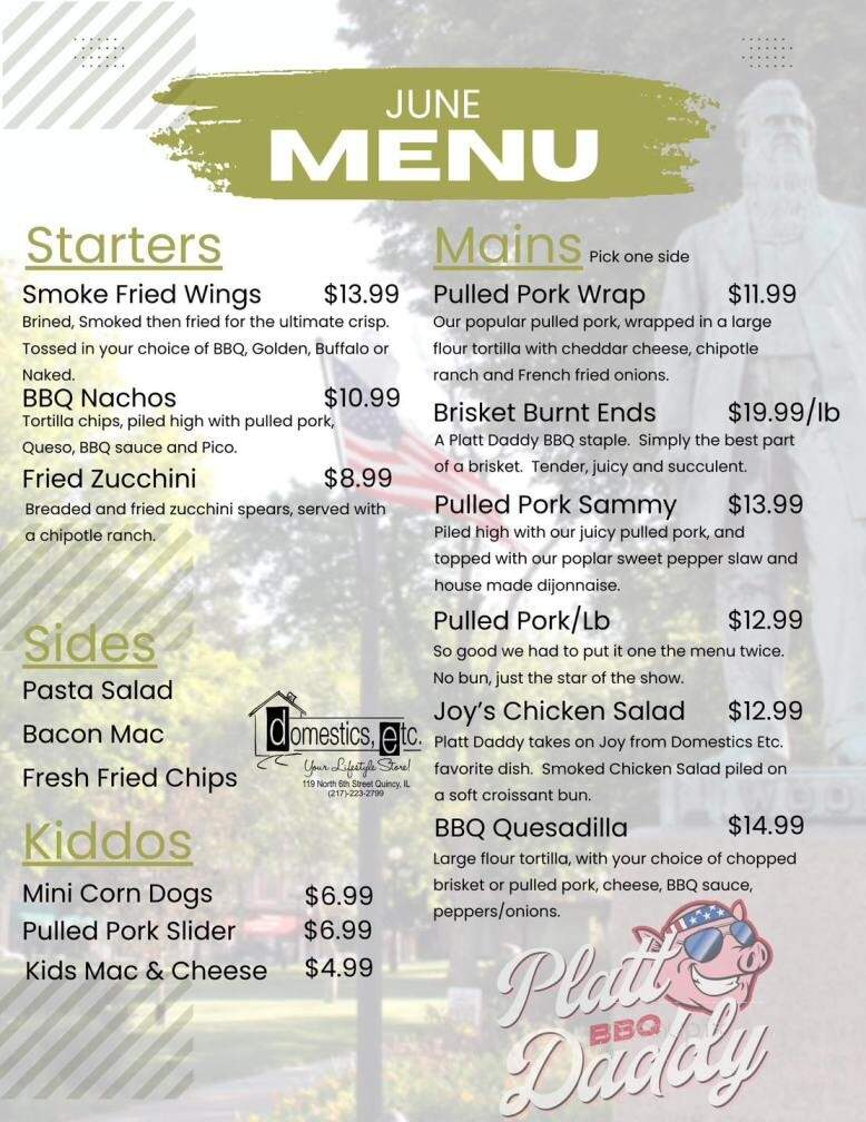 Platt Daddy BBQ - Quincy, IL menu_pic
