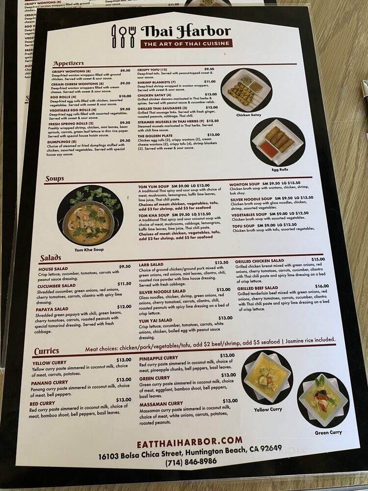 Thai Harbor - Huntington Beach, CA menu_pic