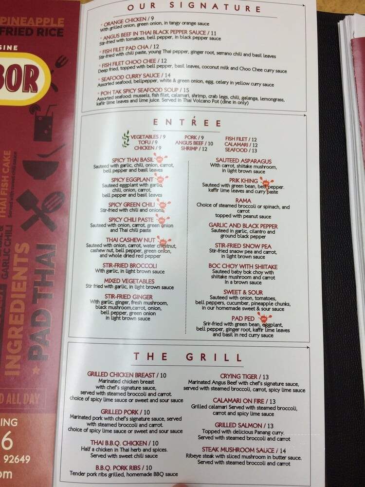 Thai Harbor - Huntington Beach, CA menu_pic