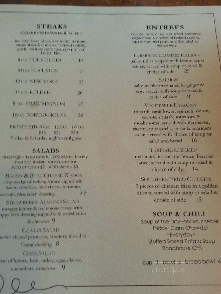 Siskiyou Roadhouse - Yreka, CA menu_pic
