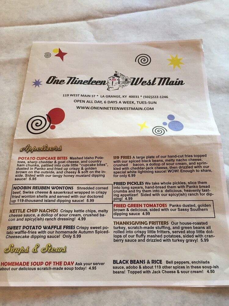 One Nineteen West Main - La Grange, KY menu_pic