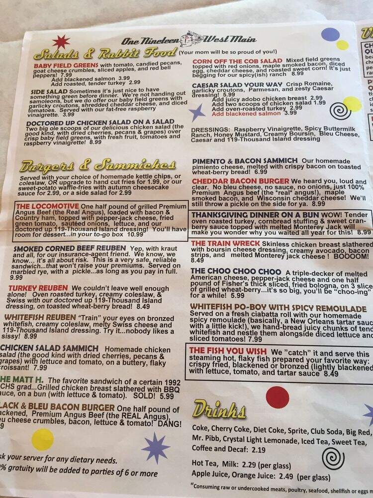 One Nineteen West Main - La Grange, KY menu_pic