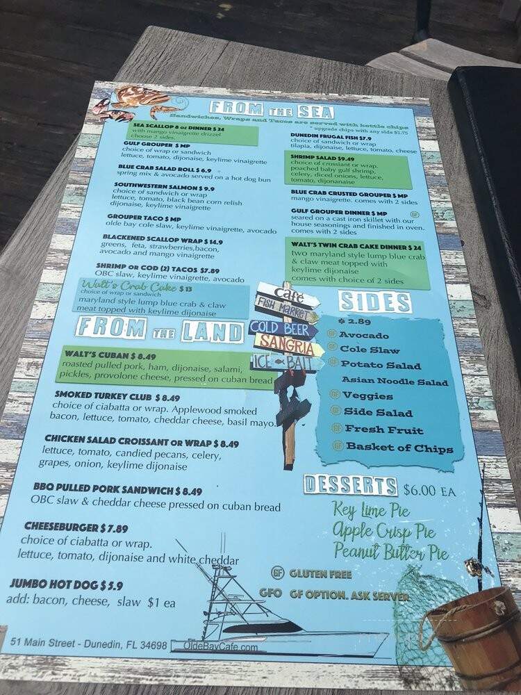 Olde Bay Cafe - Dunedin, FL menu_pic