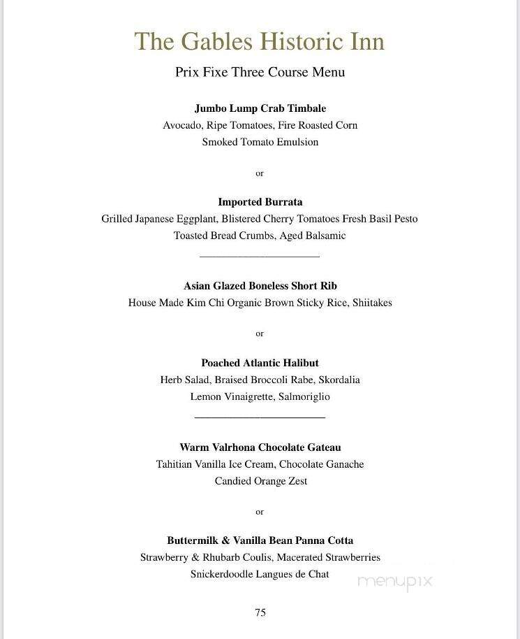 The Gables - Beach Haven, NJ menu_pic
