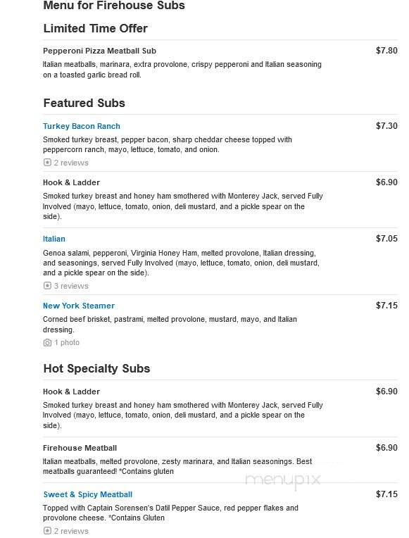 Firehouse Subs - Peoria, IL menu_pic