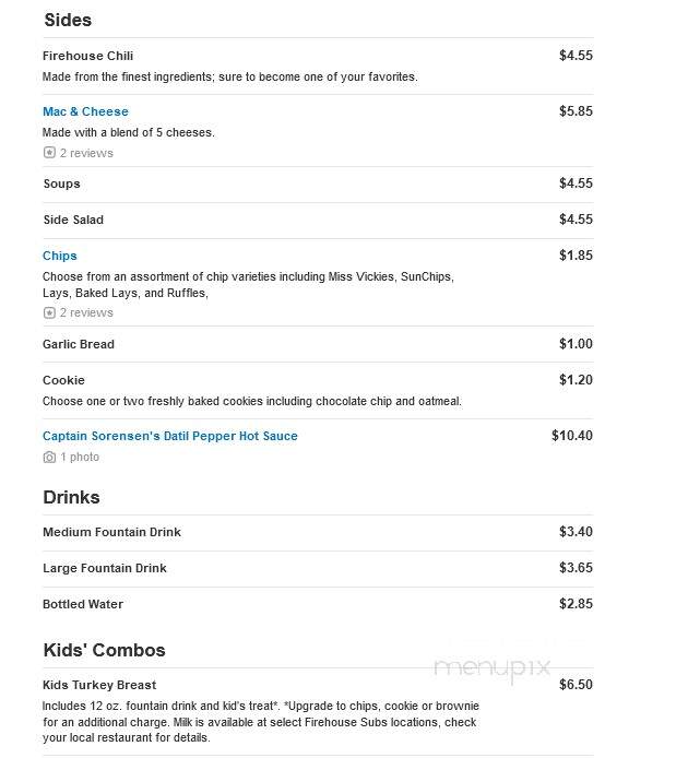 Firehouse Subs - Peoria, IL menu_pic