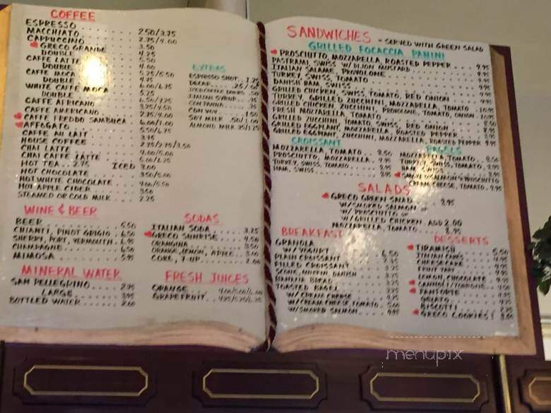 Caffe Greco - San Francisco, CA menu_pic