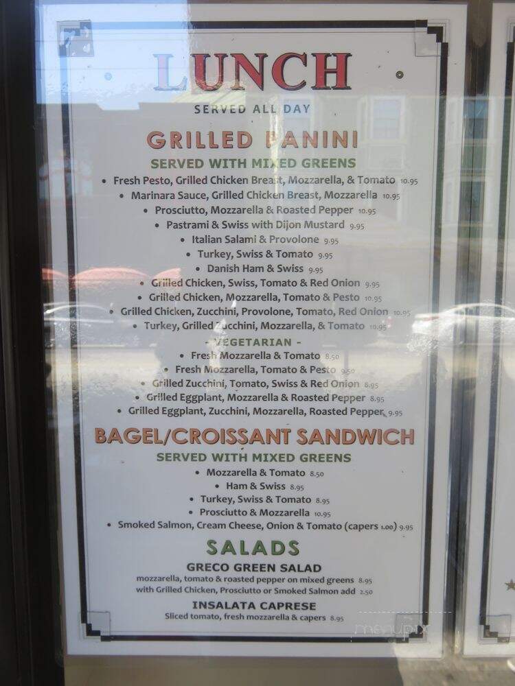 Caffe Greco - San Francisco, CA menu_pic