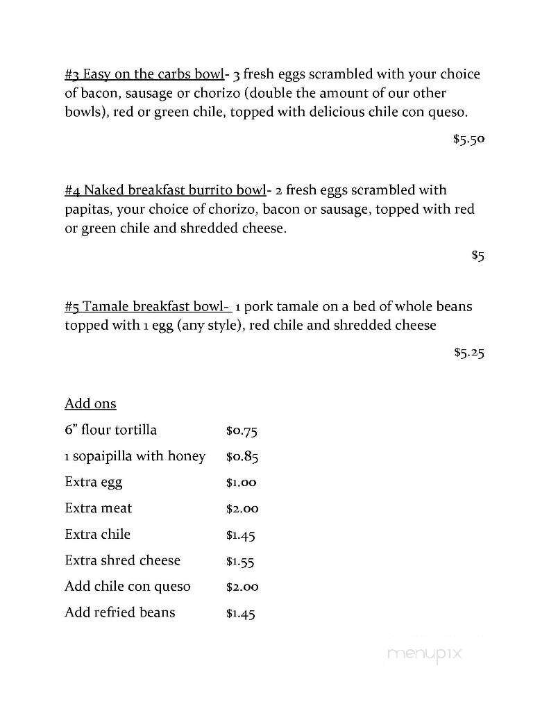 Little Anita's Express - Albuquerque, NM menu_pic