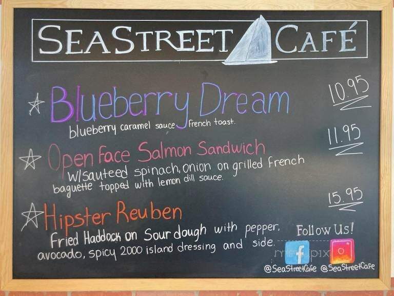 Sea Street Cafe - Hyannis, MA menu_pic