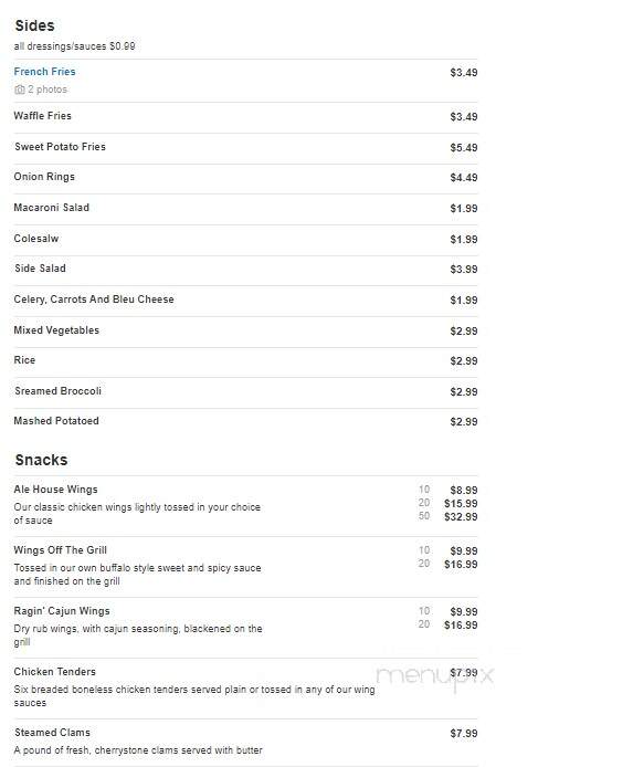 Orange Ale House - Orange, CT menu_pic