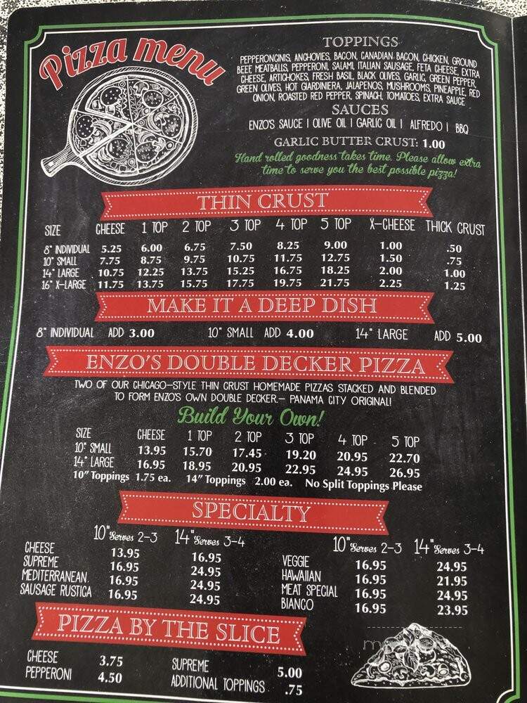 Enzo's Pizza & Grill - Panama City, FL menu_pic