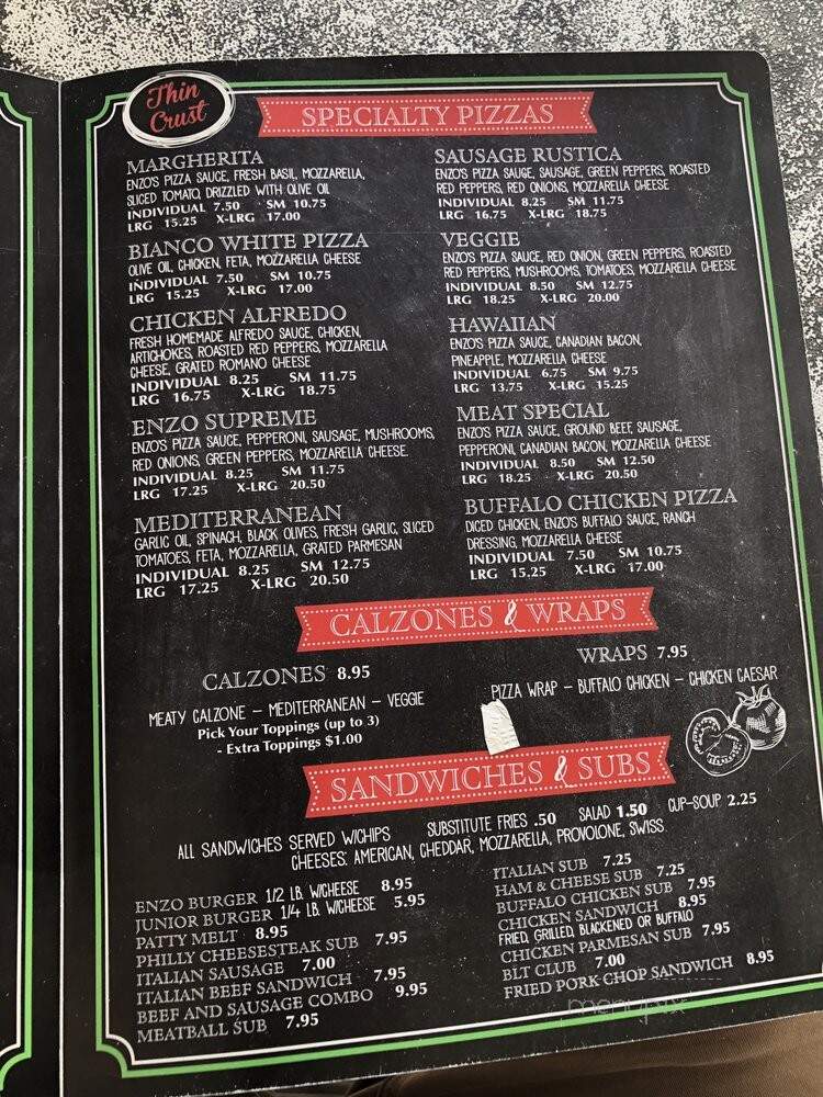 Enzo's Pizza & Grill - Panama City, FL menu_pic
