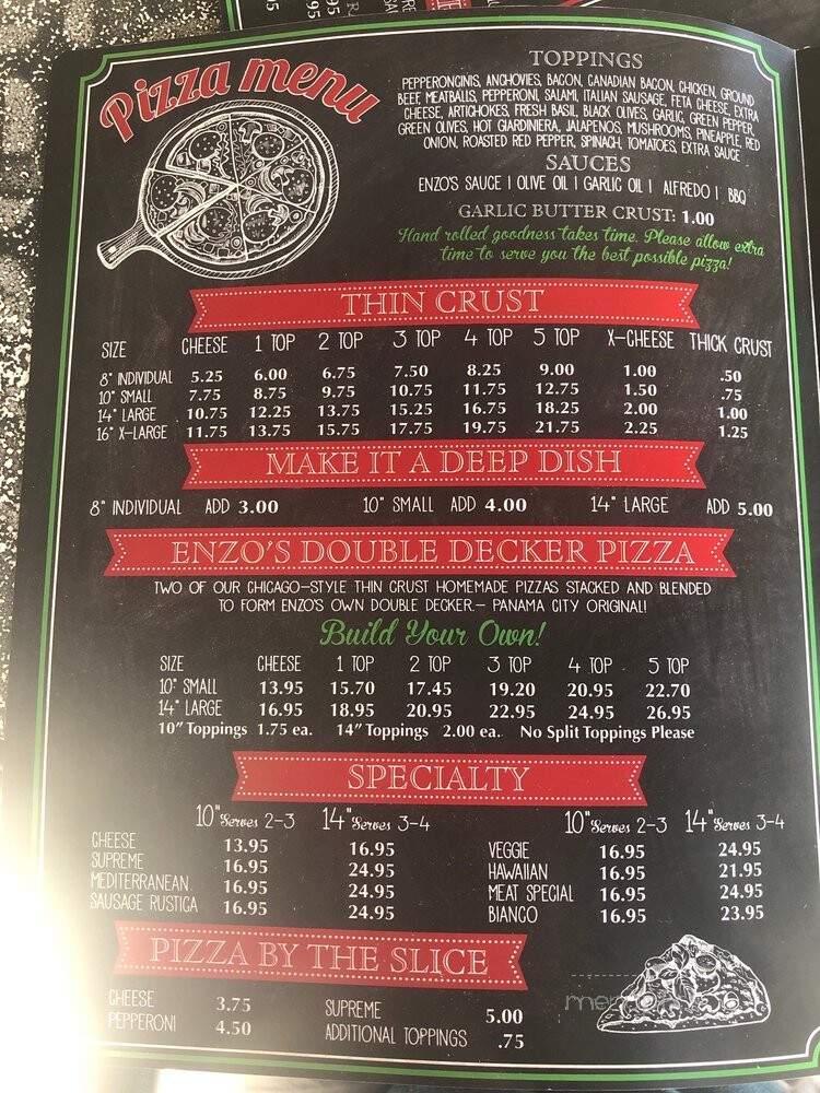 Enzo's Pizza & Grill - Panama City, FL menu_pic