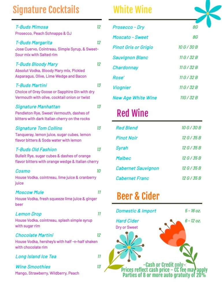Tastebuds Coffee & Wine - Wenatchee, WA menu_pic