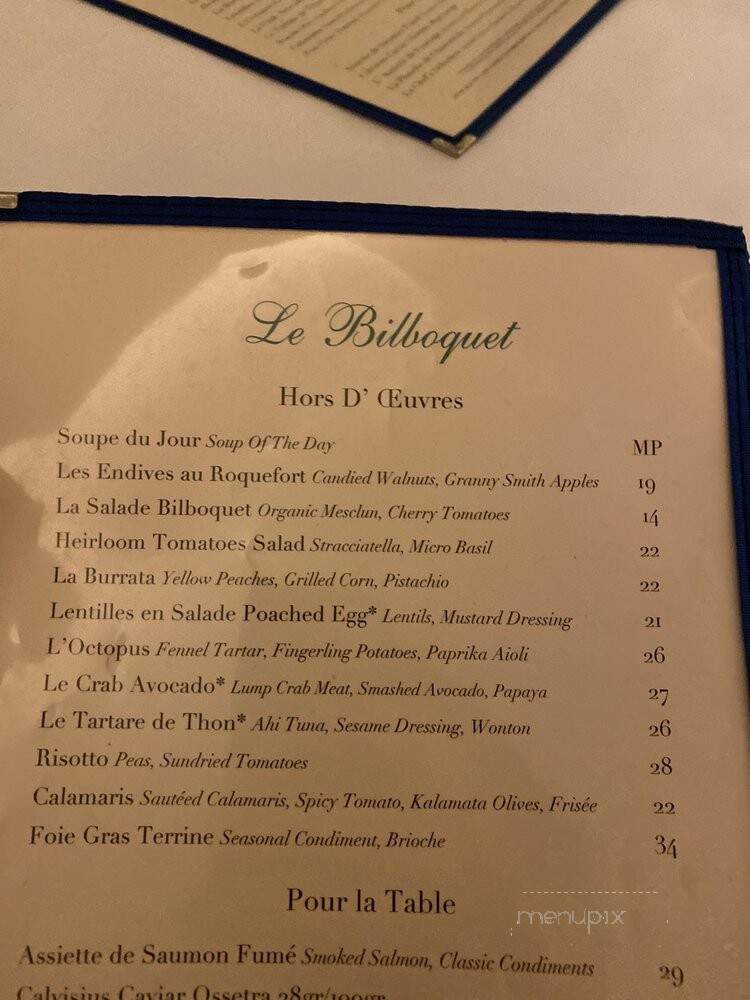 Le Bilboquet - New York, NY menu_pic