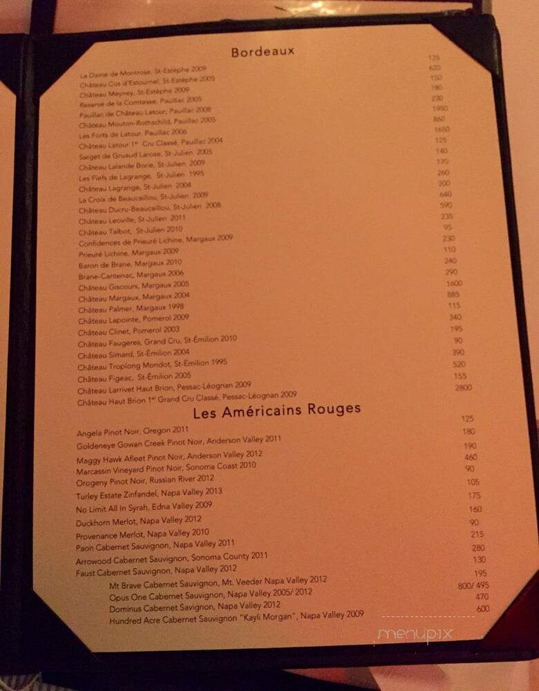 Le Bilboquet - New York, NY menu_pic