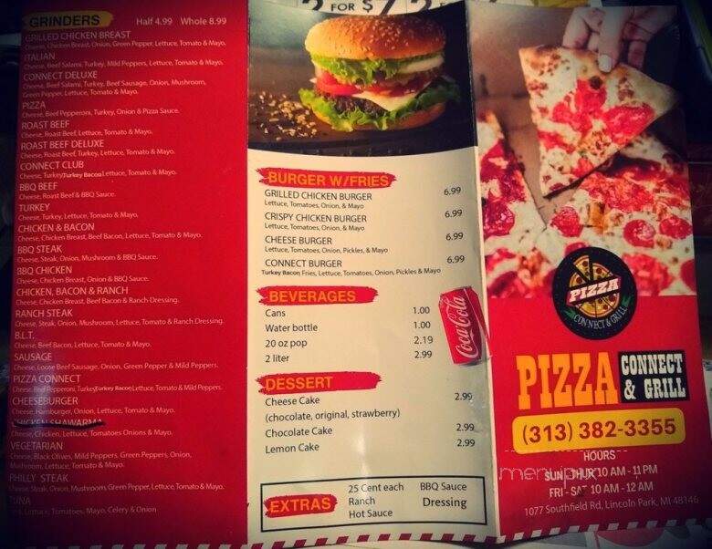 Pizza Connection - Lincoln Park, MI menu_pic