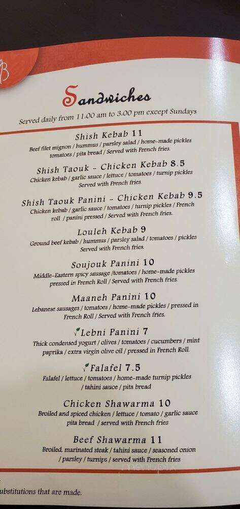Mediterranean Bistro - Porter Ranch, CA menu_pic