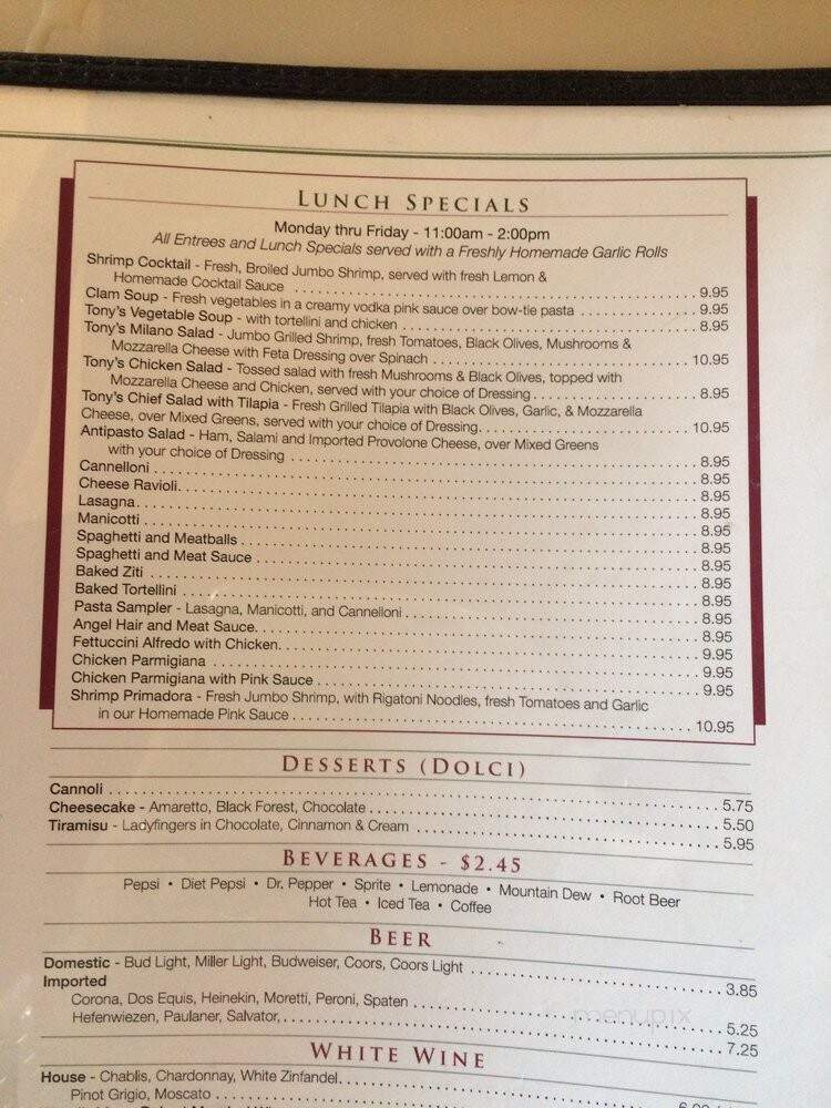 Tony's Italian Kitchen - Greenville, TX