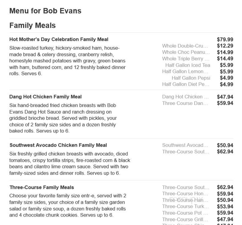 Bob Evans Restaurant - Bear, DE menu_pic