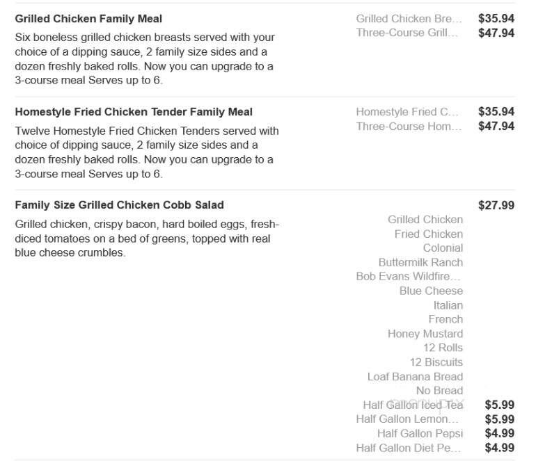 Bob Evans Restaurant - Bear, DE menu_pic