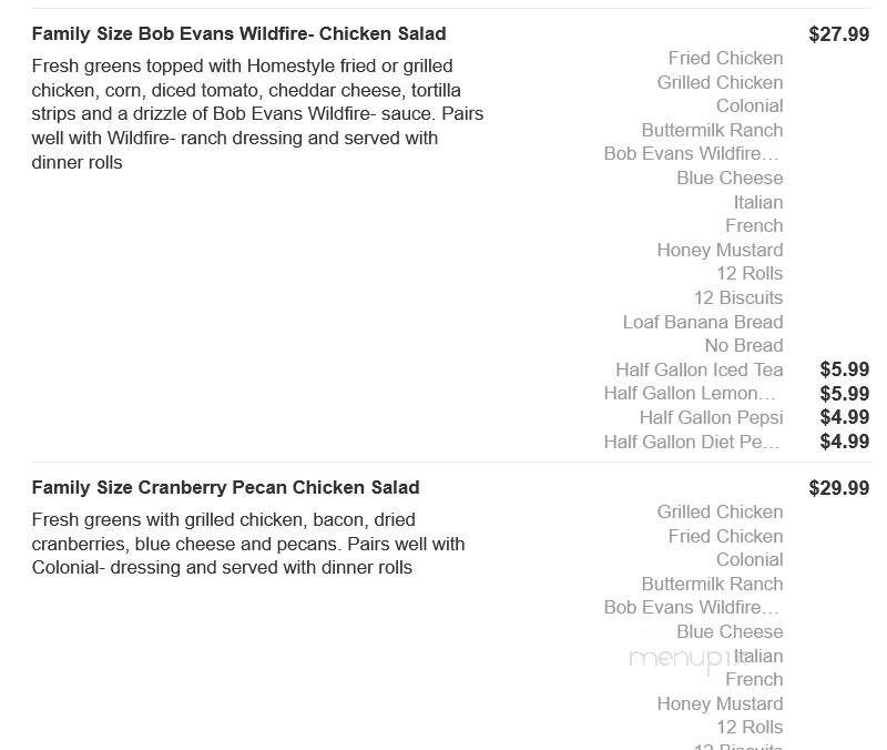 Bob Evans Restaurant - Bear, DE menu_pic