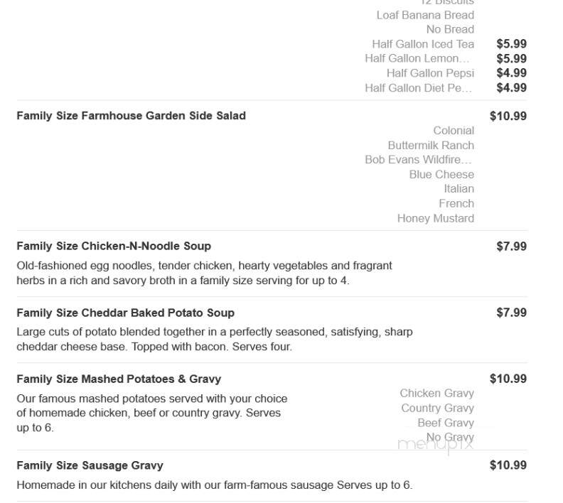 Bob Evans Restaurant - Bear, DE menu_pic