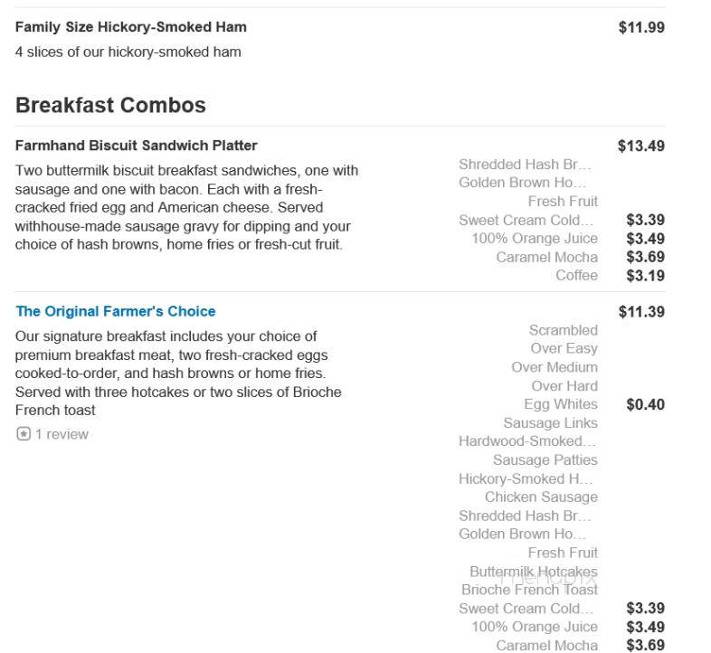 Bob Evans Restaurant - Bear, DE menu_pic