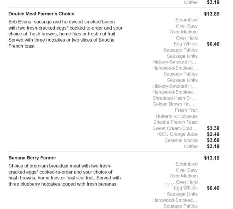 Bob Evans Restaurant - Bear, DE menu_pic