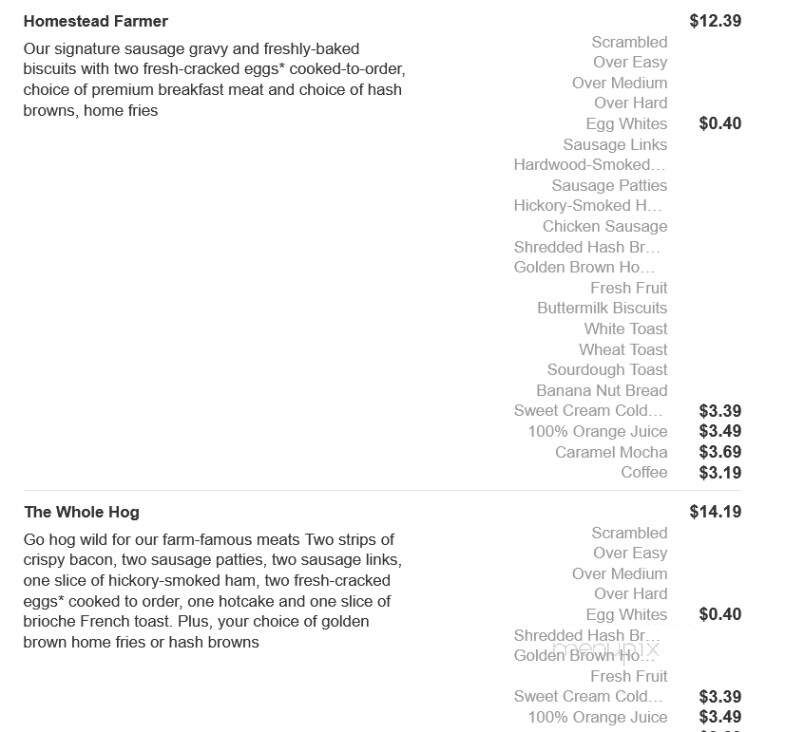 Bob Evans Restaurant - Bear, DE menu_pic