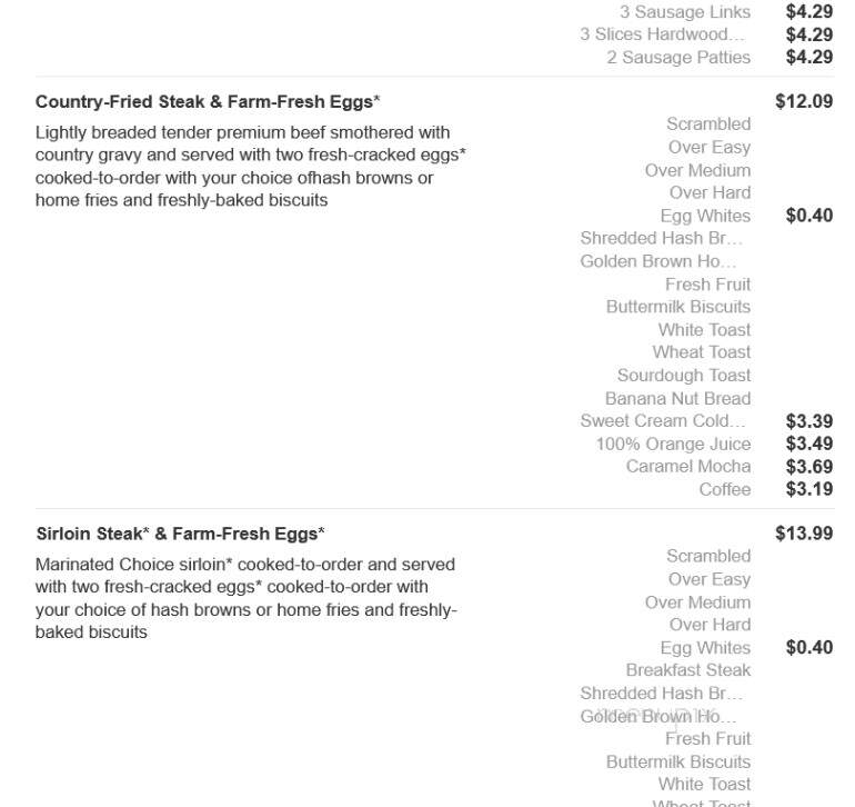 Bob Evans Restaurant - Bear, DE menu_pic