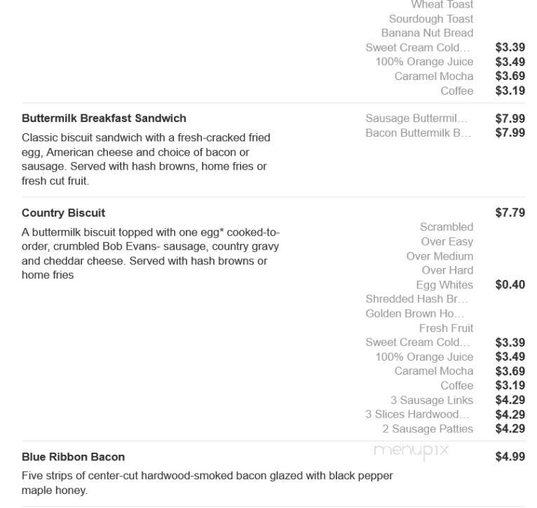 Bob Evans Restaurant - Bear, DE menu_pic