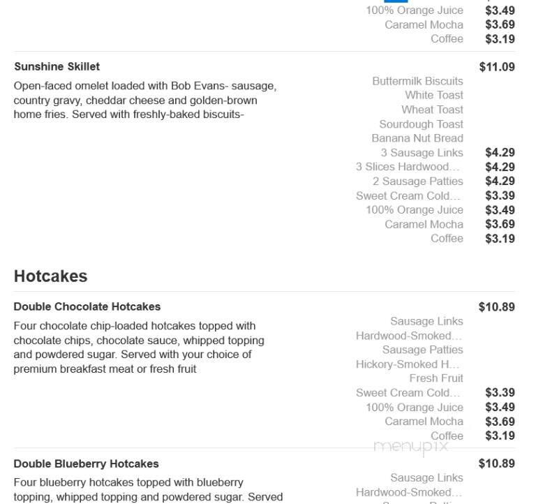 Bob Evans Restaurant - Bear, DE menu_pic