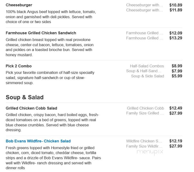 Bob Evans Restaurant - Bear, DE menu_pic