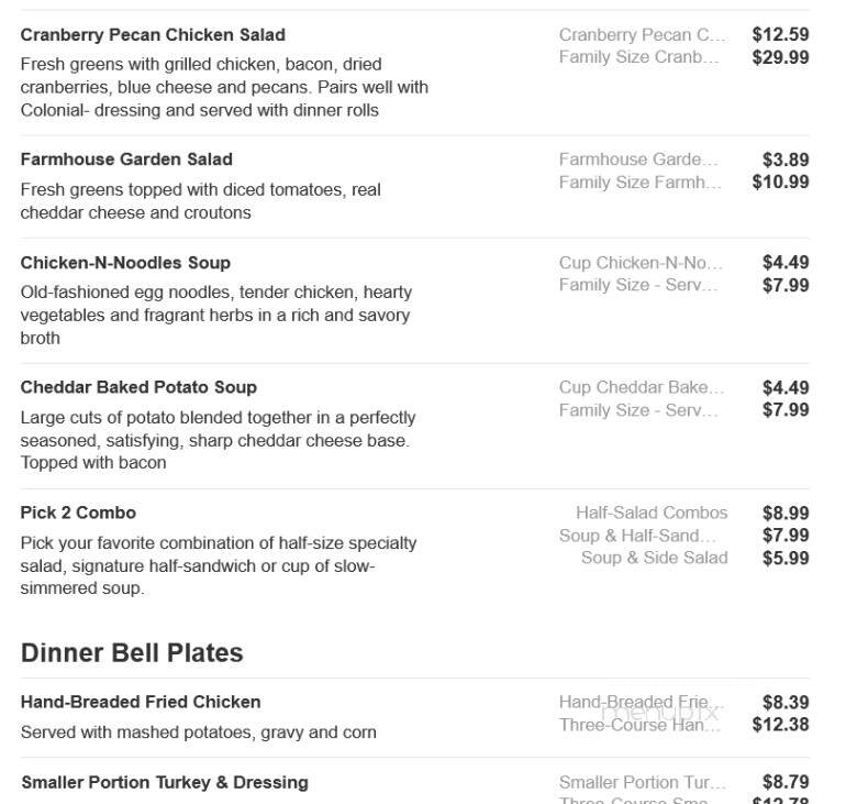 Bob Evans Restaurant - Bear, DE menu_pic