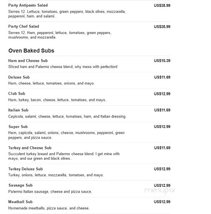 Palermo Pizza Place - Jenison, MI menu_pic