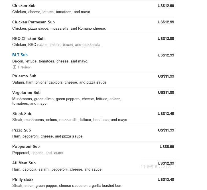 Palermo Pizza Place - Jenison, MI menu_pic