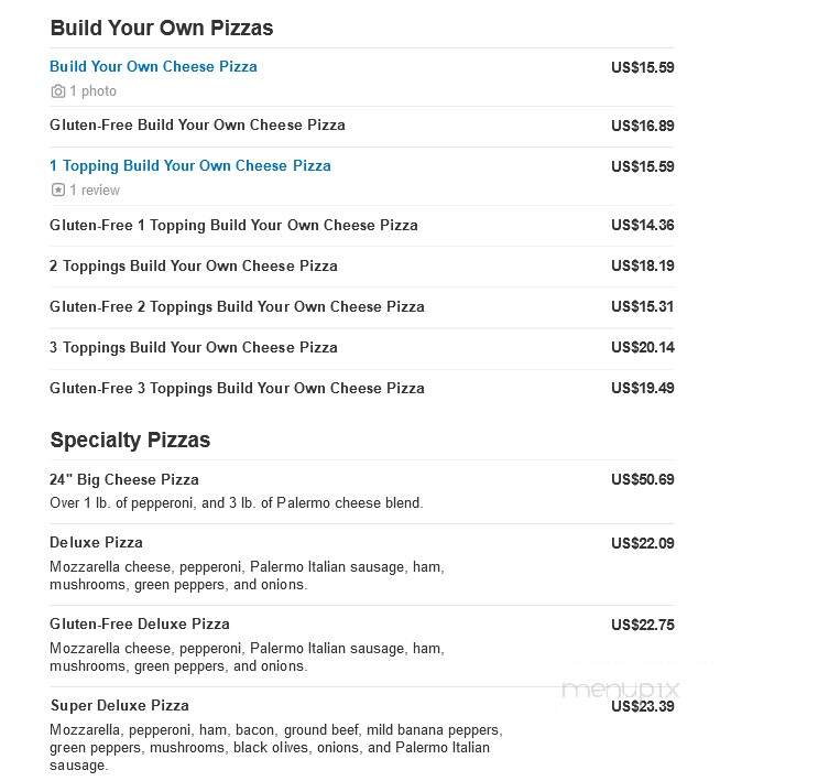 Palermo Pizza Place - Jenison, MI menu_pic