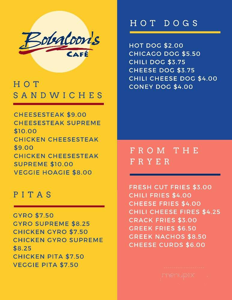Bobaloons - Escanaba, MI menu_pic