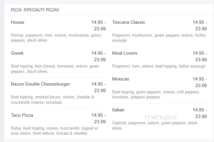 Islander Pizza & Pasta - Courtenay, BC menu_pic