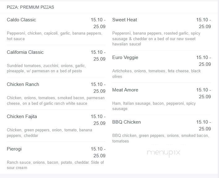 Islander Pizza & Pasta - Courtenay, BC menu_pic