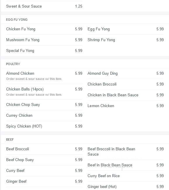 Ginkgo - Chilliwack, BC menu_pic