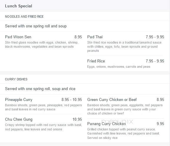 Thai Orchid Restaurant - Pickering, ON menu_pic