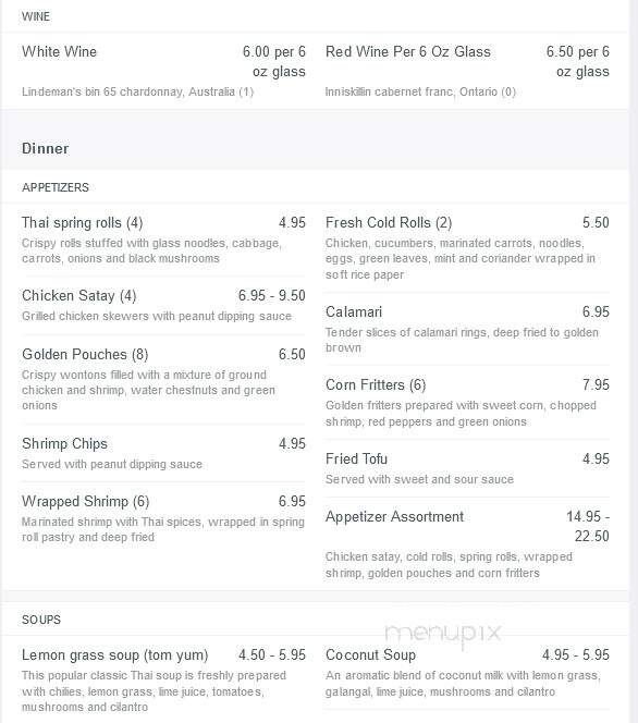 Thai Orchid Restaurant - Pickering, ON menu_pic