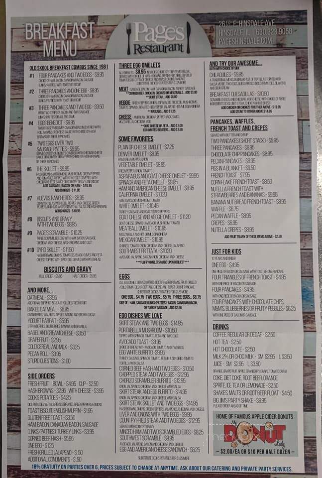 Pages Restaurant - Hinsdale, IL menu_pic