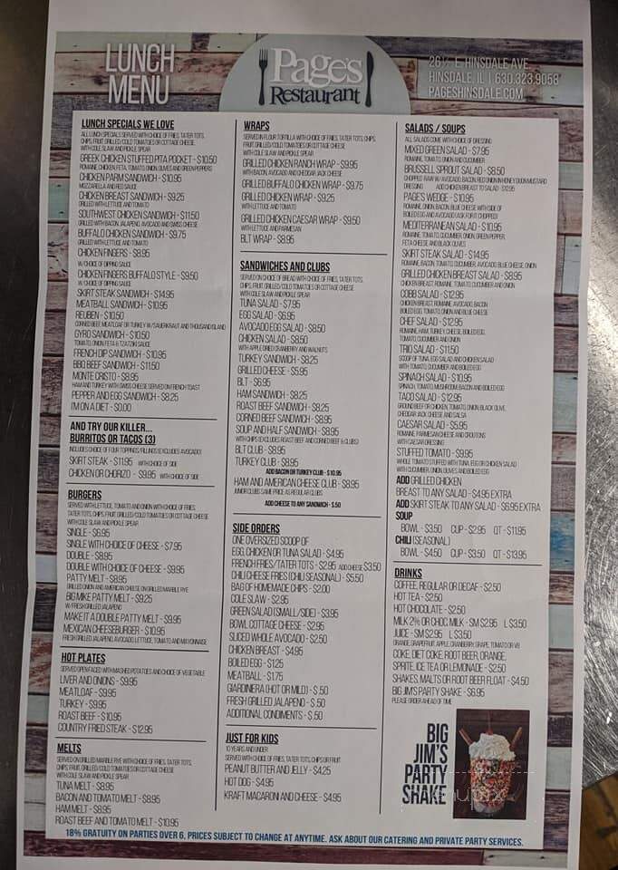 Pages Restaurant - Hinsdale, IL menu_pic