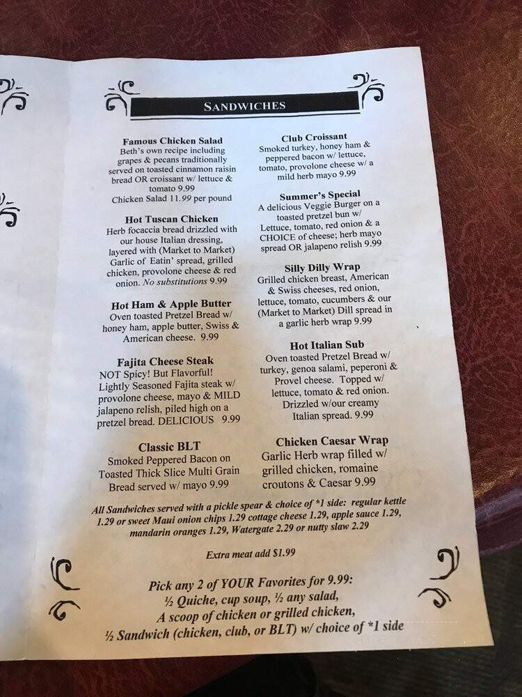 Beth's Bake Shoppe - Springfield, MO menu_pic